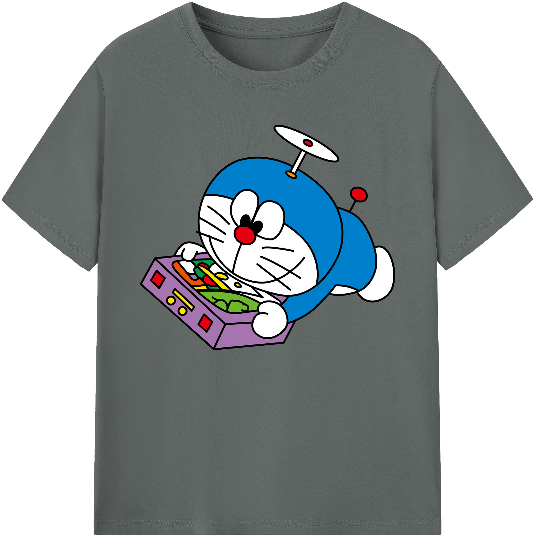 （画像用） ドラえもん Doraemon 綿100％ メンズ半袖Tシャツ｜肌触りやわらか＆通気性